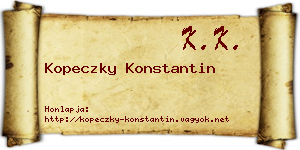Kopeczky Konstantin névjegykártya